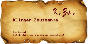 Klinger Zsuzsanna névjegykártya